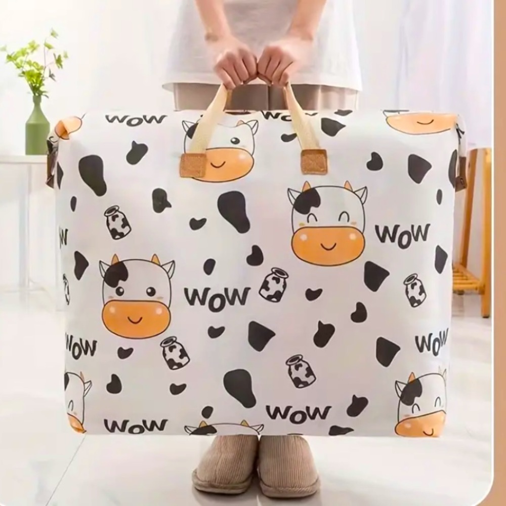 {NEW} Cow Print Non-woven Quilt Bag Moisture-proof Clothes Quilt Storage Bag